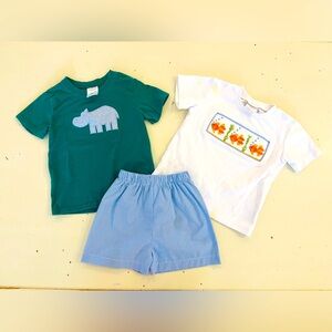 Traditional appliqué and Smocked Boys Clothing 3T, Stitchy Fish